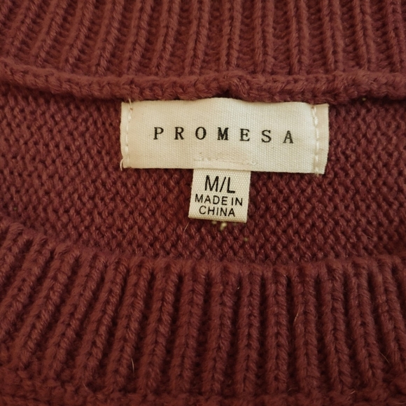 🍁Rustic clay colored cable knit Sweater Womens Size M/L - Picture 4 of 4